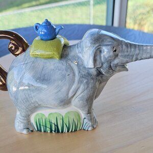 Andy Titcomb Handmade Ceramic Elephant Tea Pot Signed and Dated 1999
